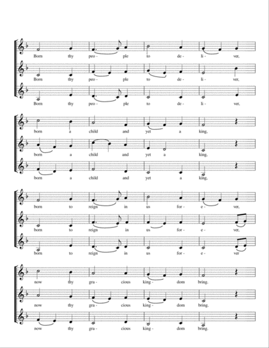 Come, Thou Long-Expected Jesus (3 equal parts) 3-Part scores gallery preview page 3