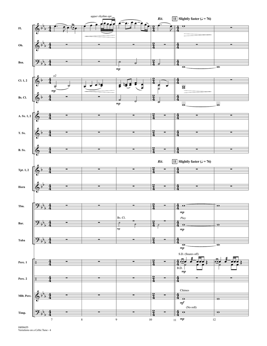 Variations on a Celtic Tune (Mo Ghile Mear) - Full Score Concert Band scores gallery preview page 4