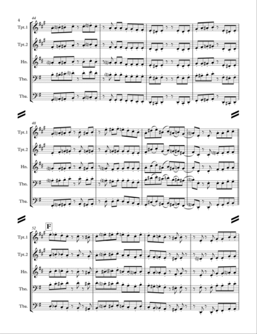 La Cucaracha (for Brass Quintet) Brass Quintet scores gallery preview page 5