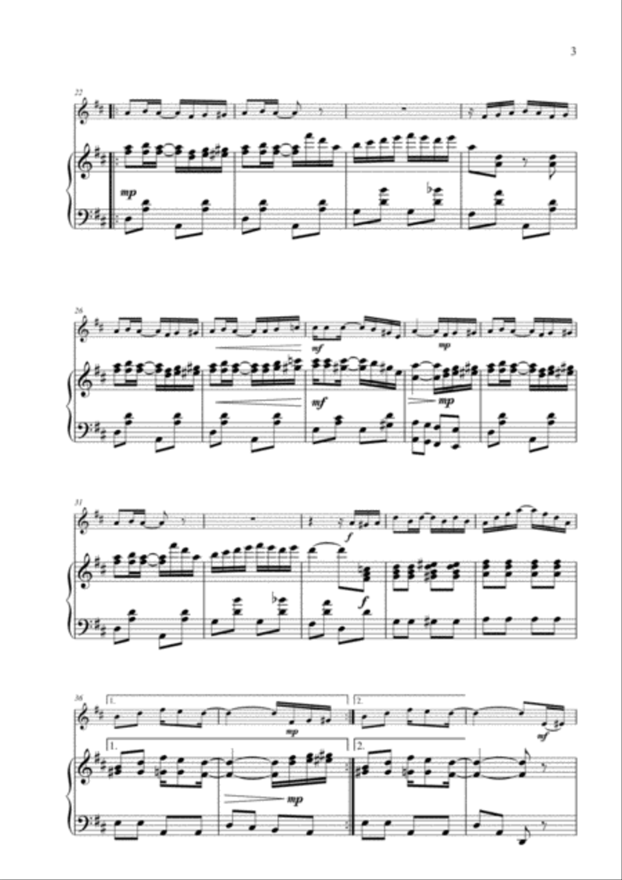 The Entertainer. For Solo Violin and Piano Violin Solo scores gallery preview page 3