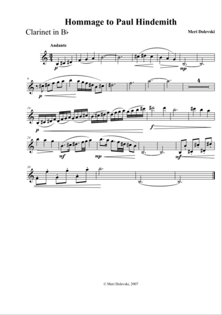Hommage to Paul Hindemith Piano scores gallery preview page 1