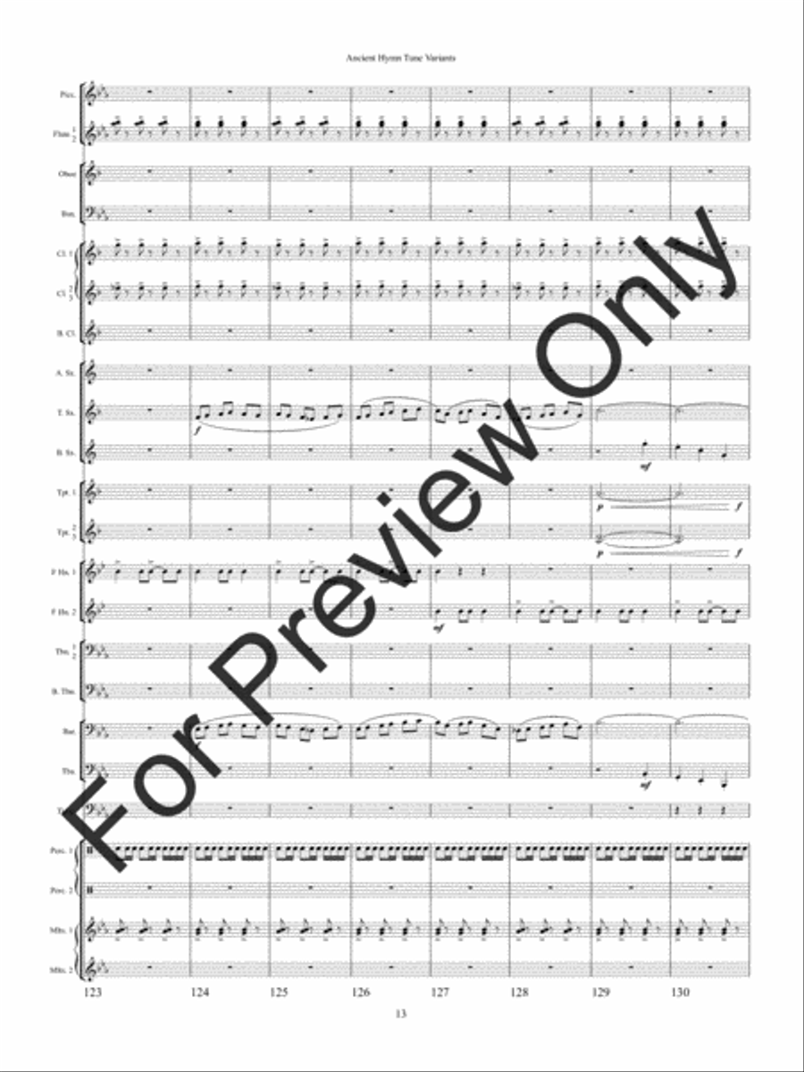 Ancient Hymn Tune Variants (Score) Concert Band scores gallery preview page 16
