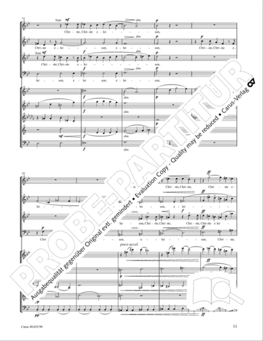 Mass in D Major (Missa in D) 4-Part scores gallery preview page 12