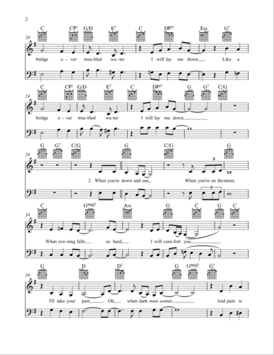 Bridge Over Troubled Water Piano scores gallery preview page 3