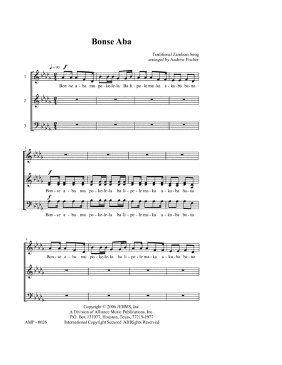 Bonse Aba 4-Part scores gallery preview page 2