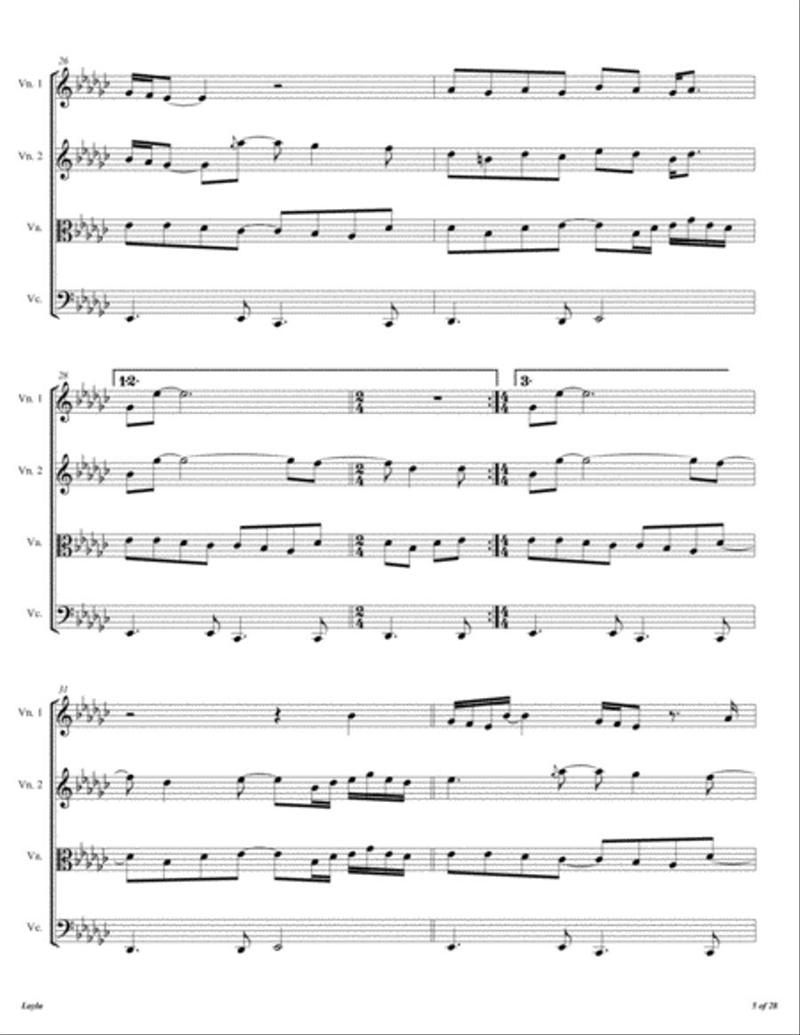 Layla String Quartet scores gallery preview page 6