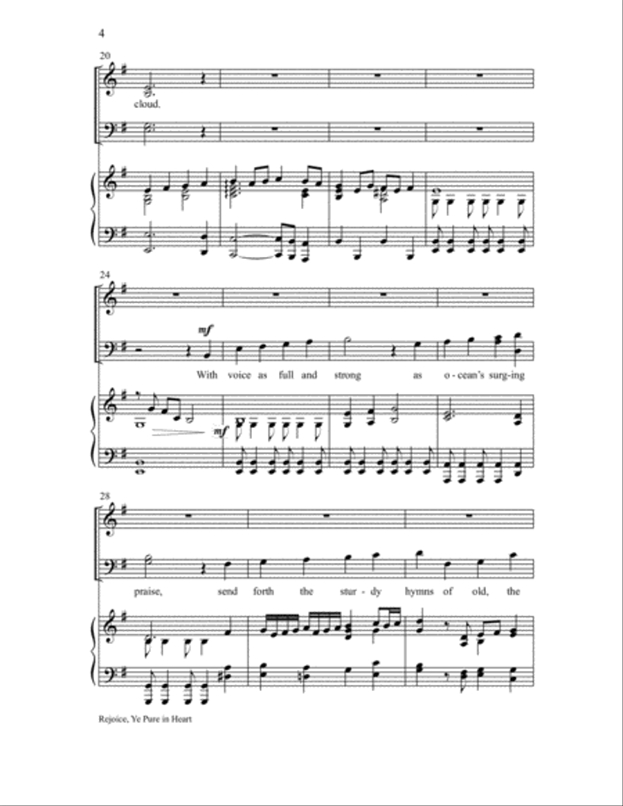 Rejoice, Ye Pure in Heart 4-Part scores gallery preview page 4
