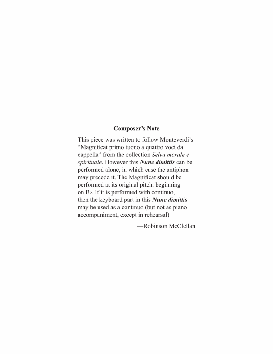 Nunc dimittis Nunc dimittis 4-Part scores gallery preview page 1