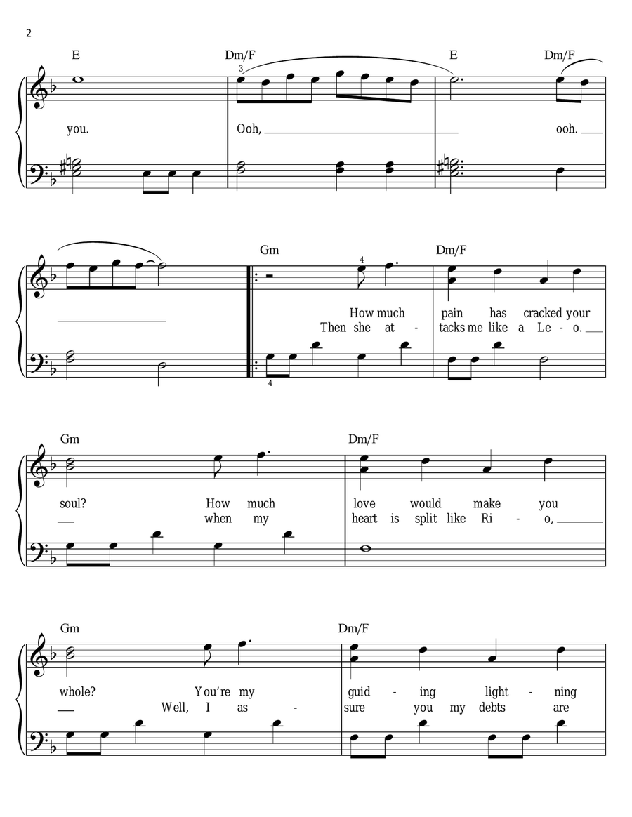 I Belong To You (New Moon Remix) Easy Piano scores gallery preview page 2