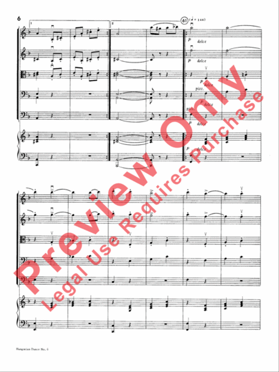 Hungarian Dance No. 6 String Orchestra scores gallery preview page 9