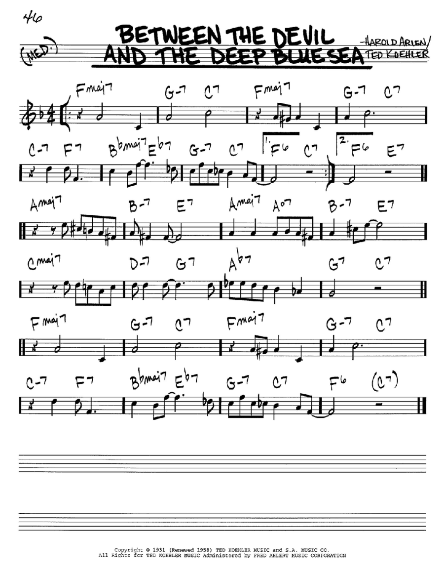 Between The Devil And The Deep Blue Sea C Instrument scores gallery preview page 1