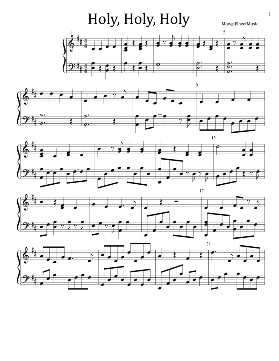 Holy Holy Holy Holy Holy Holy Piano Solo scores gallery preview page 1