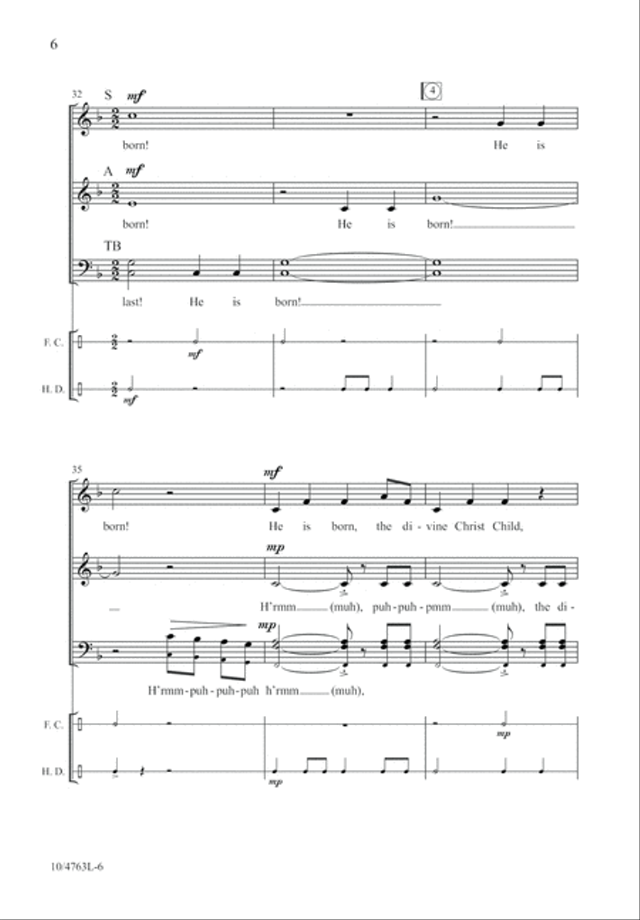 Born, He Is Born! Born, He Is Born! 4-Part scores gallery preview page 6