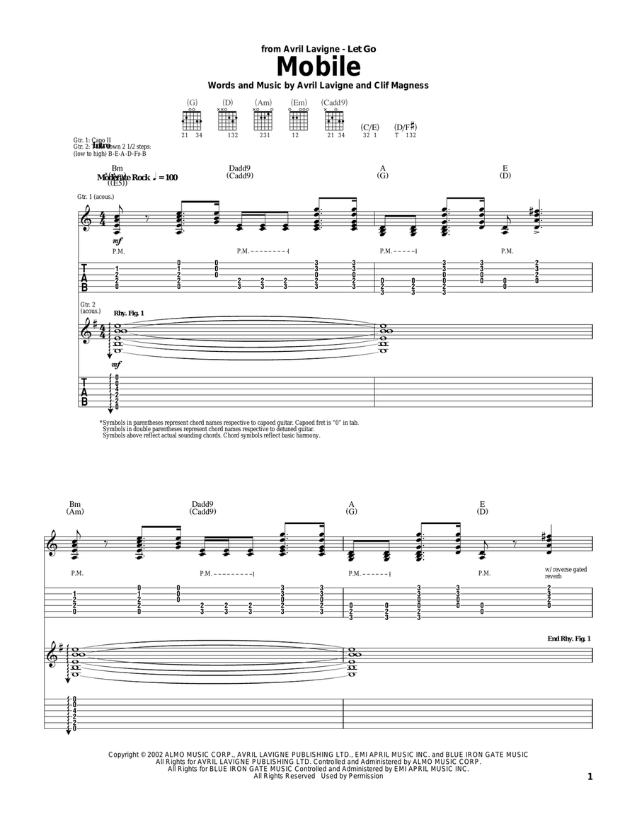 Mobile Acoustic Guitar scores gallery preview page 1