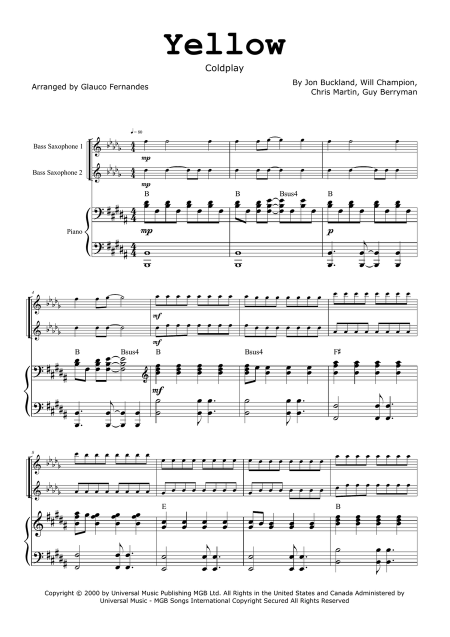 Yellow Woodwind Duet scores gallery preview page 1