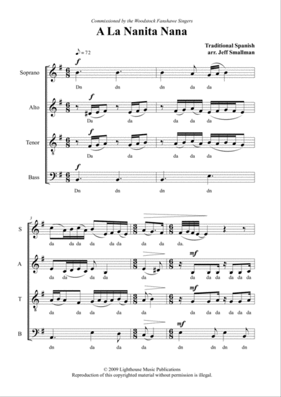A La Nanita Nana A La Nanita Nana 4-Part scores gallery preview page 3