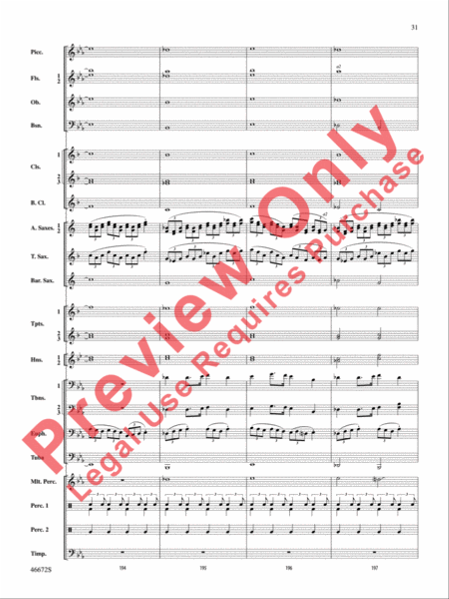 Variants on an English Sea Song Concert Band scores gallery preview page 32