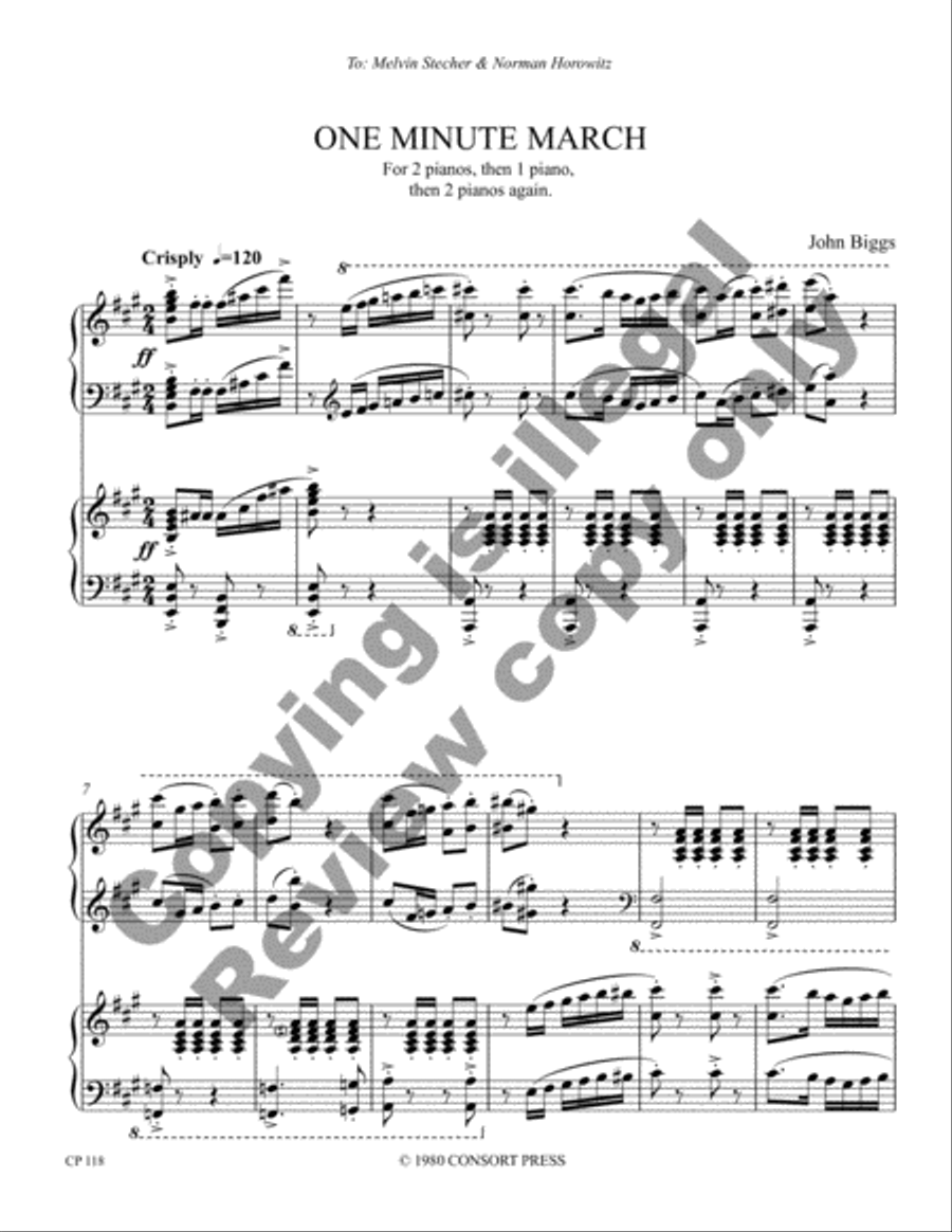 The One Minute March Piano scores gallery preview page 7