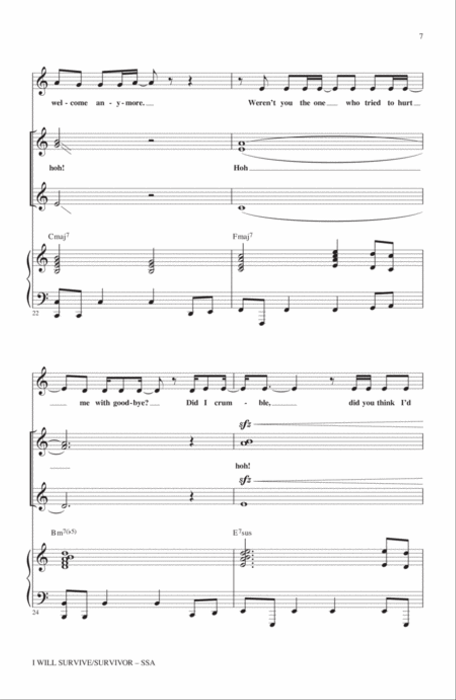 I Will Survive/Survivor (arr. Mark Brymer) SSA scores gallery preview page 6