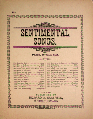 Book cover for Sentimental Songs