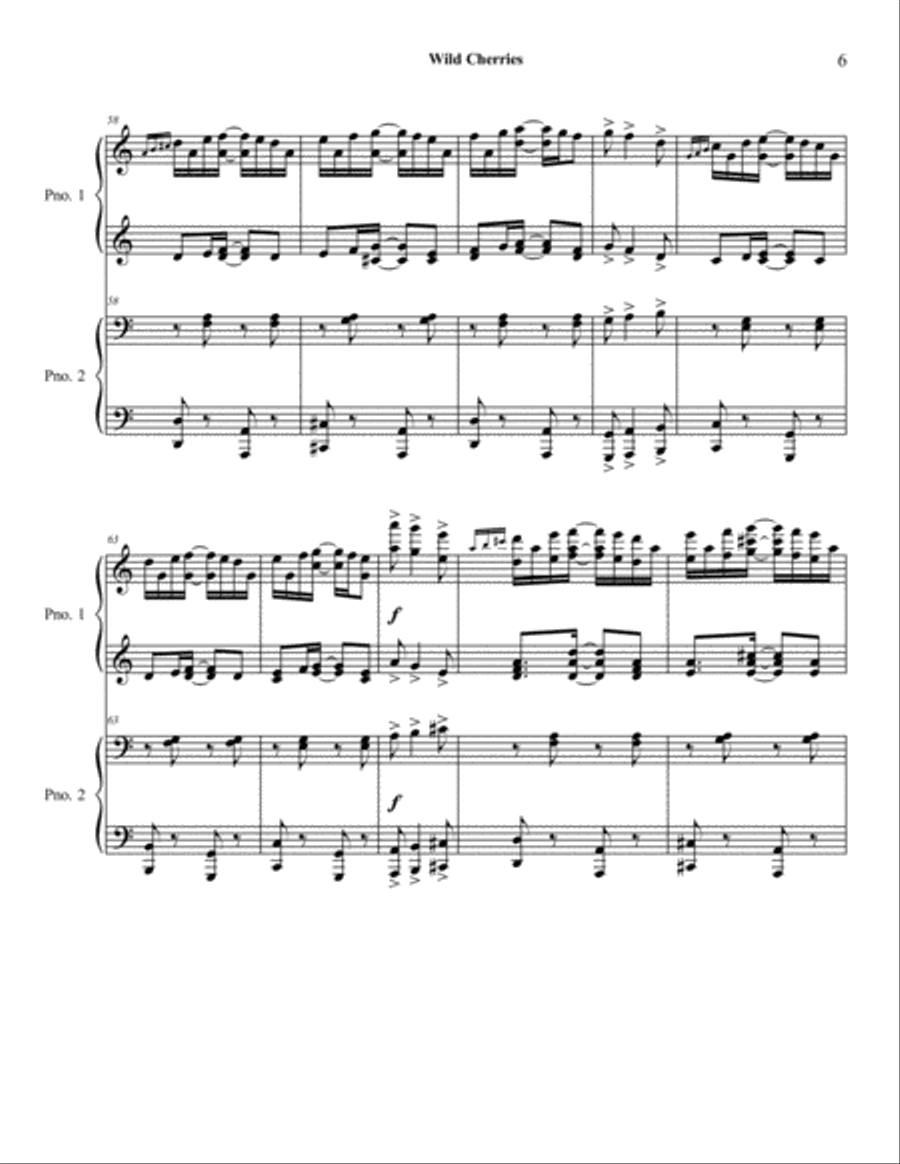 Wild Cherries Piano Duet Piano Duet scores gallery preview page 6