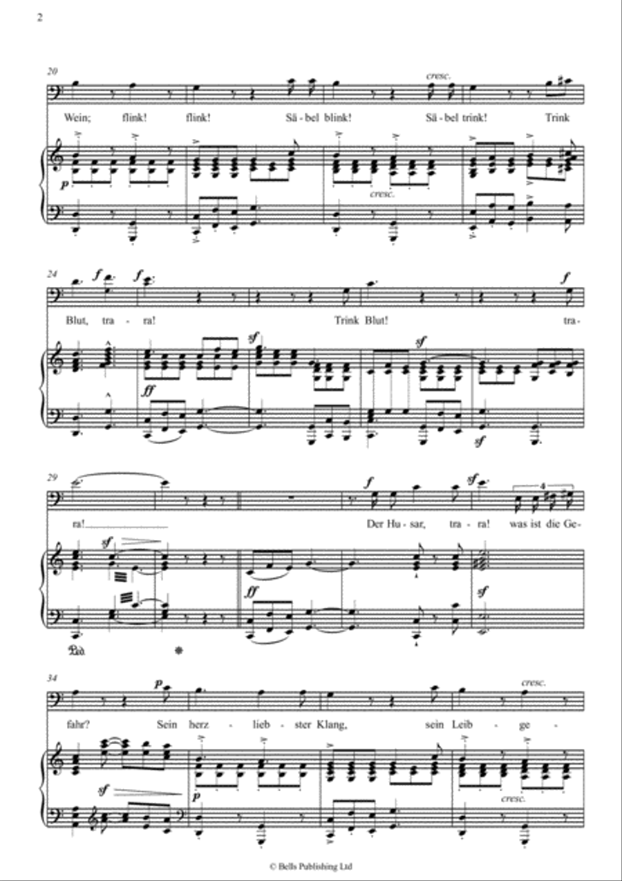 Vier Husarenlieder, Op. 117 Medium-High Voice scores gallery preview page 3