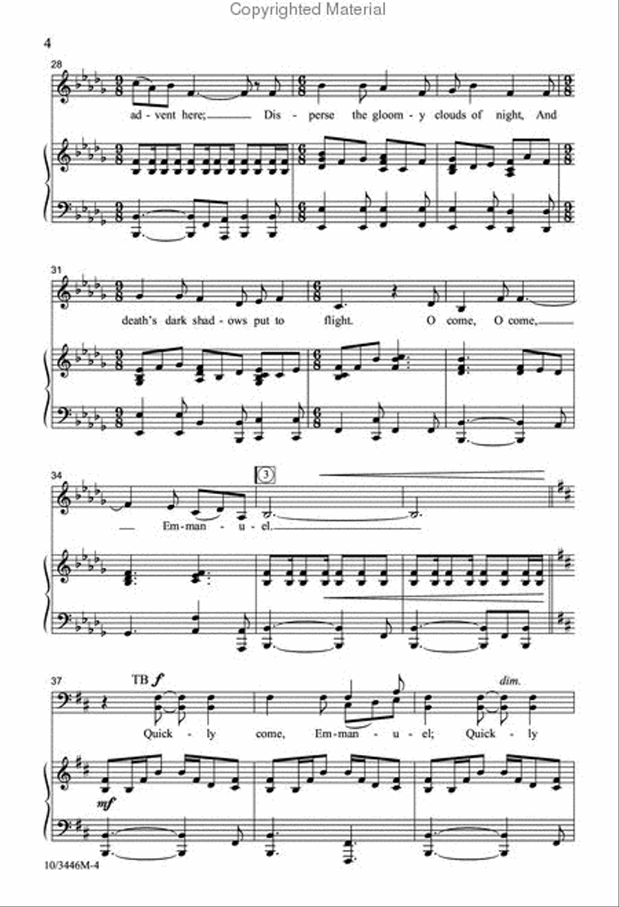 O Come, O Come, Emmanuel O Come, O Come, Emmanuel 4-Part scores gallery preview page 4