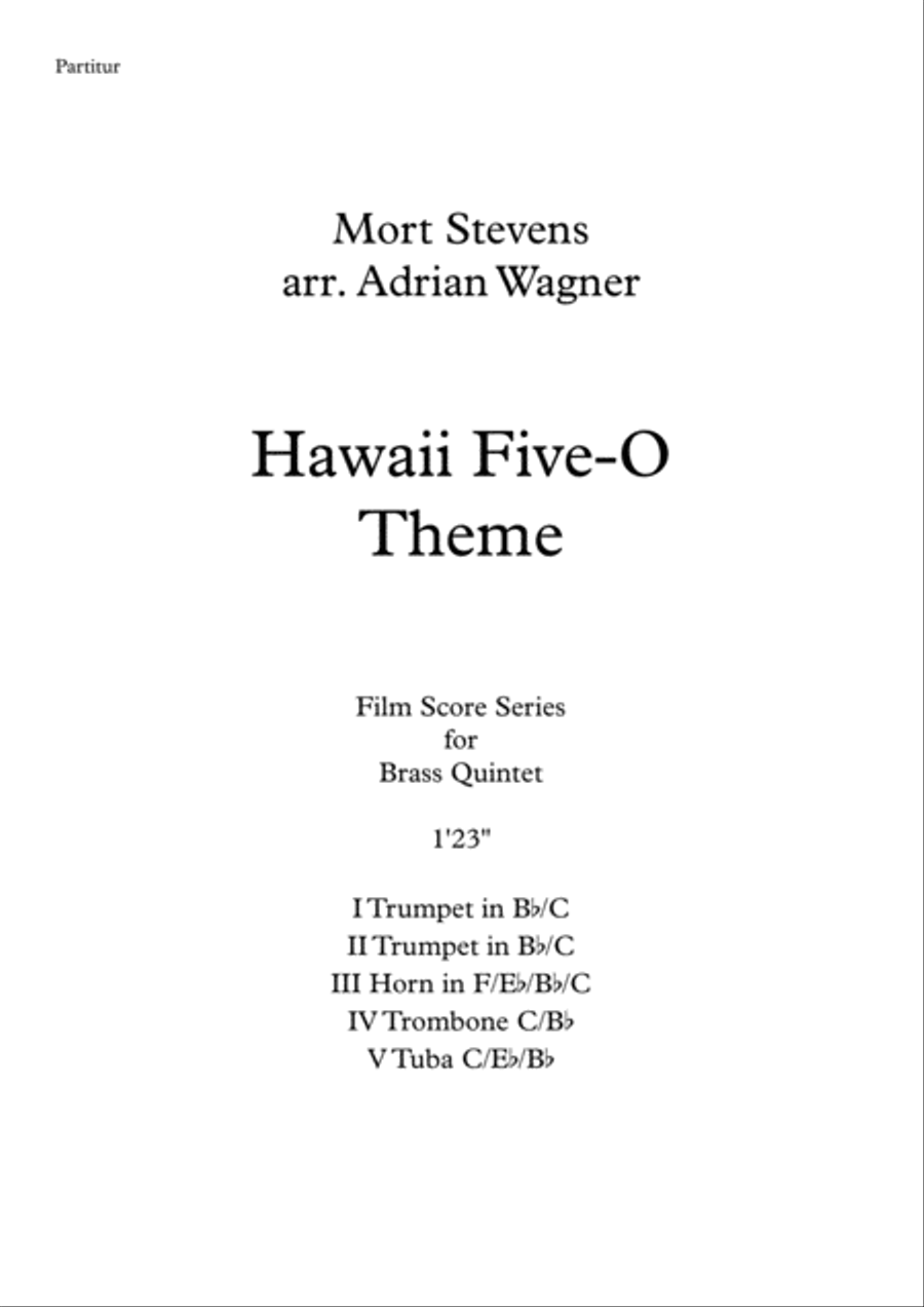 Hawaii Five-O Theme Hawaii Five-O Theme Brass Quintet scores gallery preview page 2
