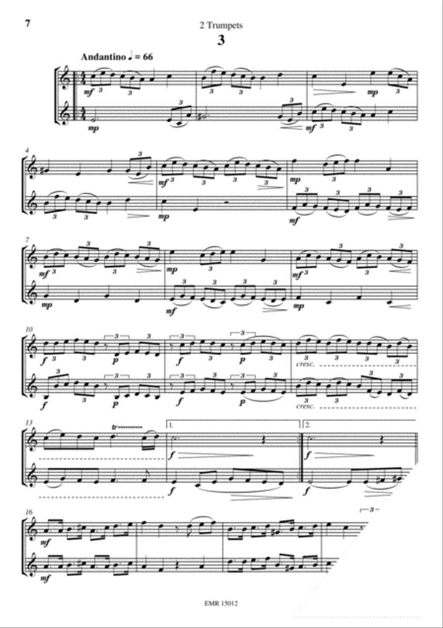 12 Duets in Style of Vivaldi Trumpet Duet scores gallery preview page 5