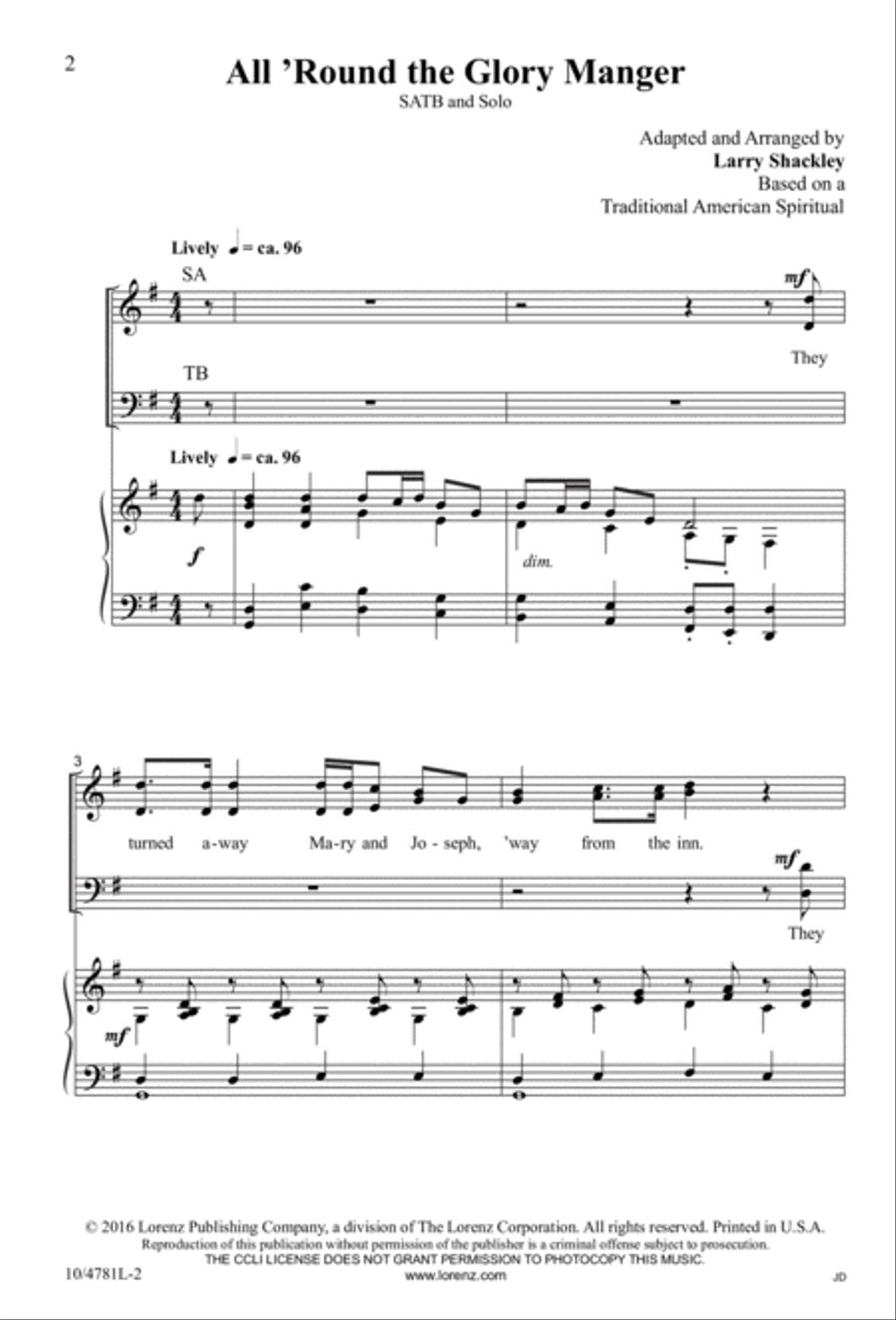 All ‘Round the Glory Manger 4-Part scores gallery preview page 2