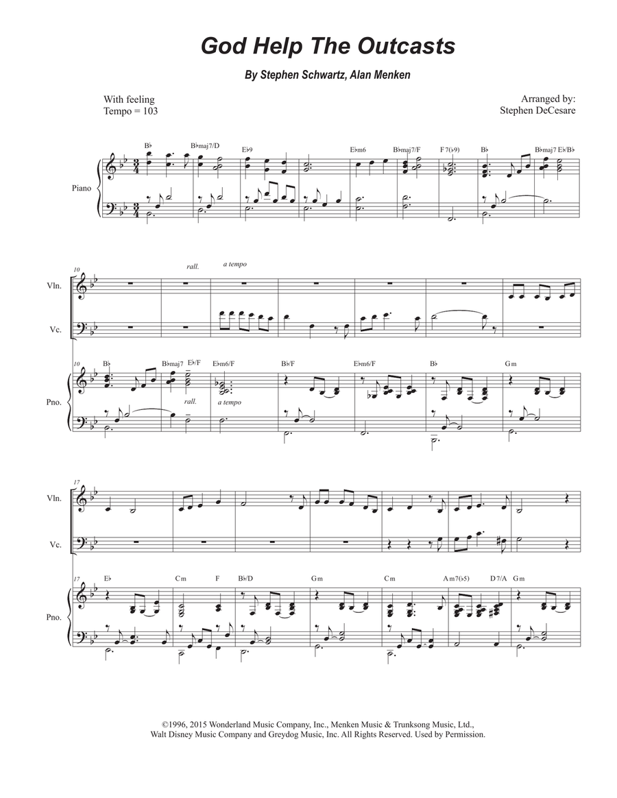 God Help The Outcasts Piano Trio scores gallery preview page 1