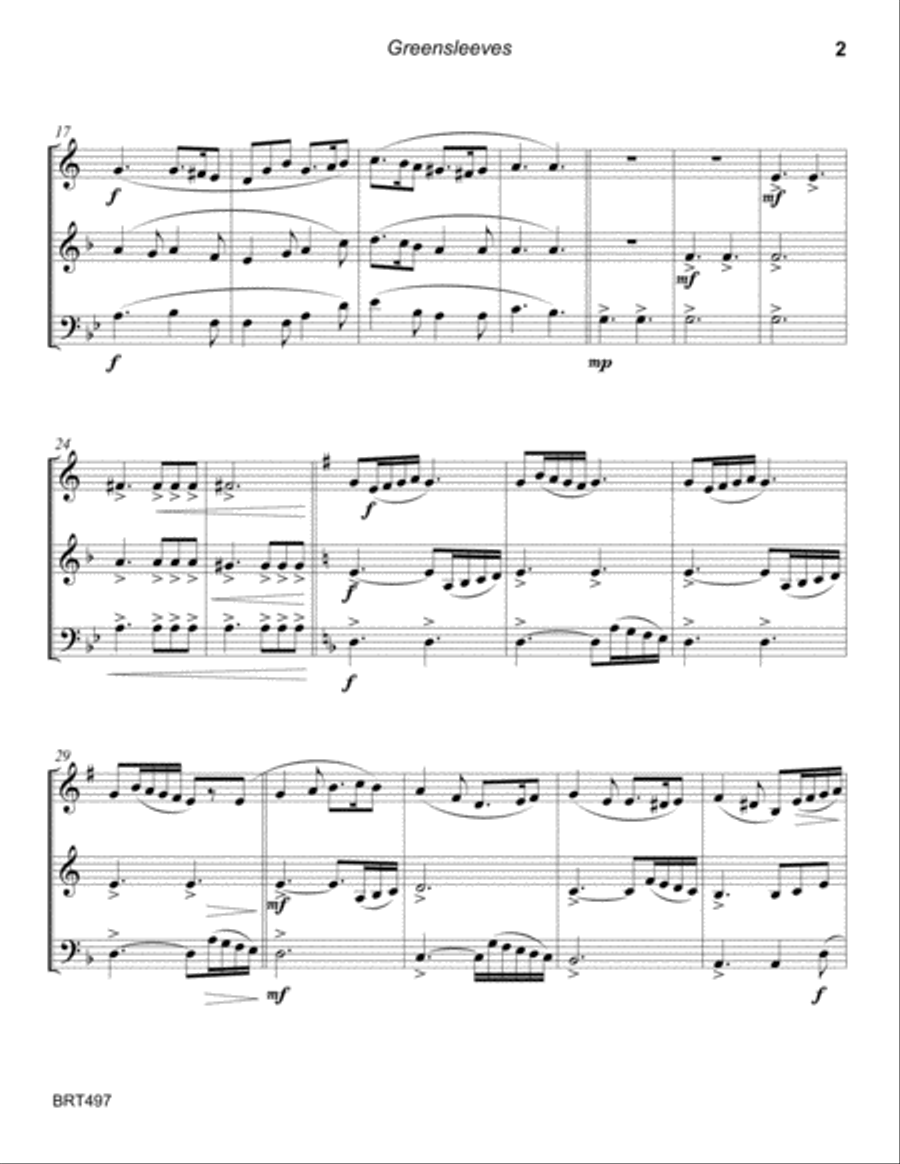 WHAT CHILD IS THIS? (Greensleeves) - BRASS TRIO (unaccompanied) Brass Trio scores gallery preview page 2