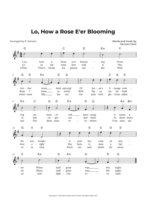 Lo, How a Rose E'er Blooming (Key of G Major)
