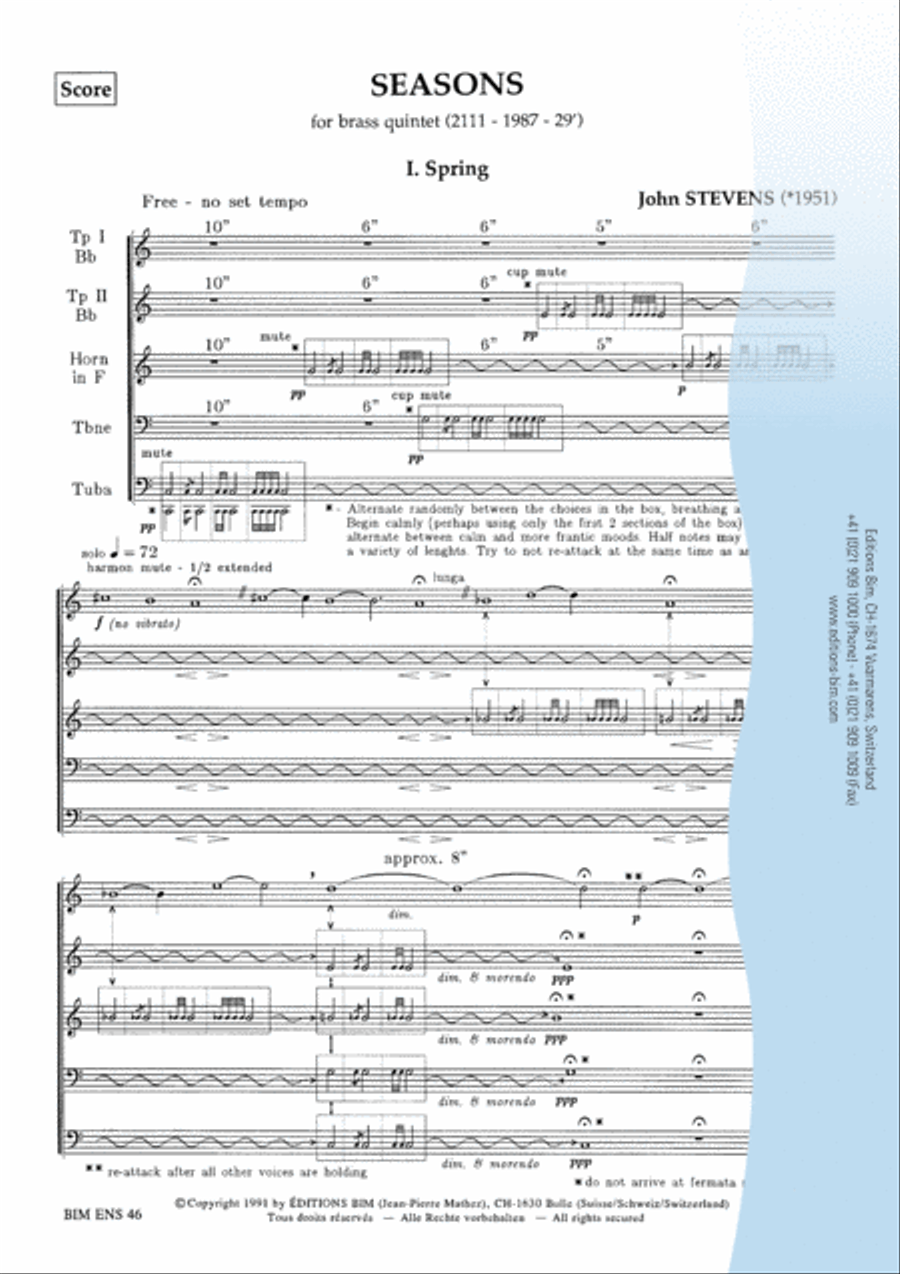 Seasons Seasons Brass Quintet scores gallery preview page 2