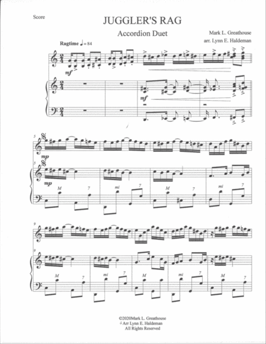 Juggler's Rag -- Accordion Duet Accordion scores gallery preview page 2