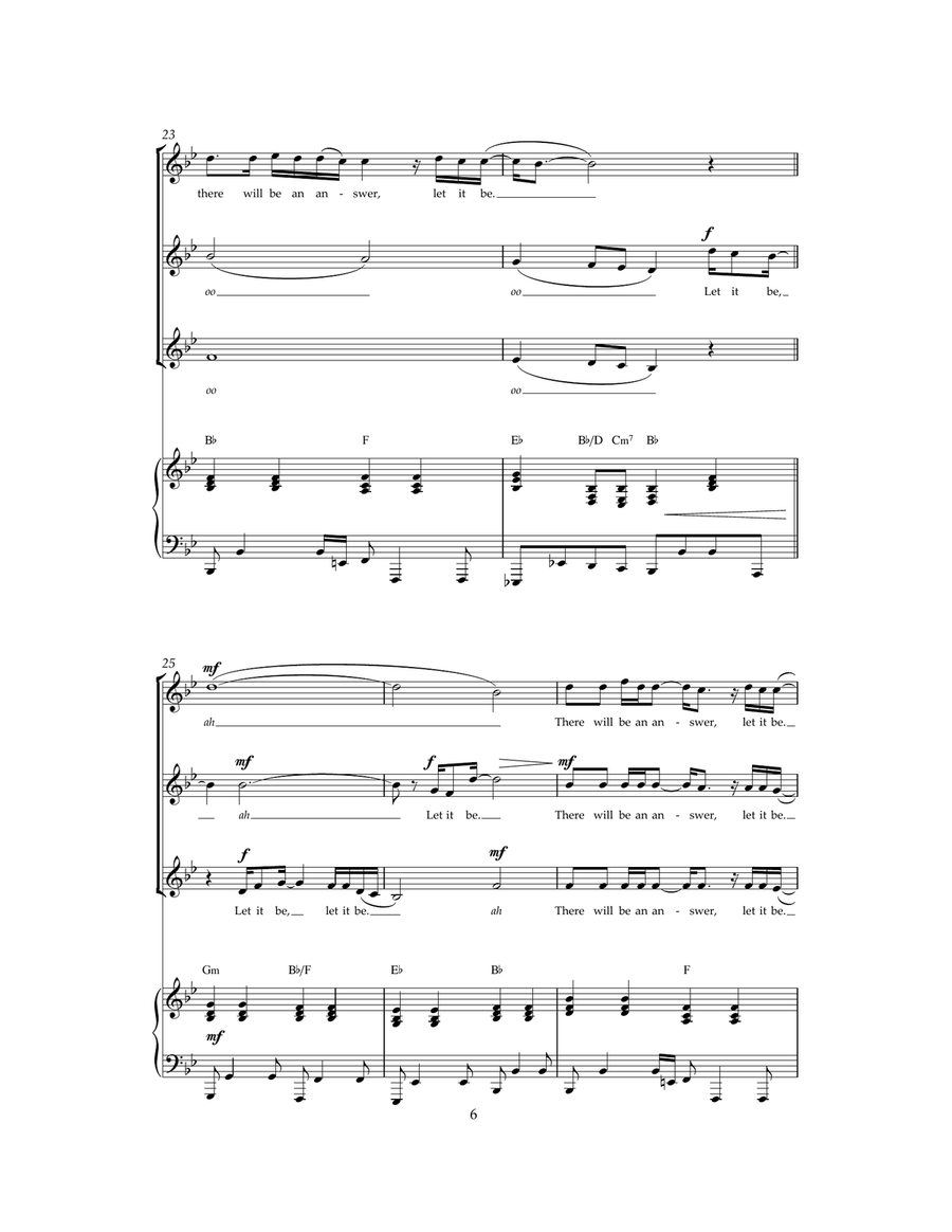Let It Be Let It Be Choir scores gallery preview page 6