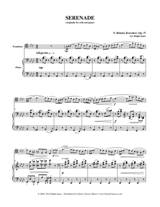 Book cover for Serenade, Op. 37 for Trombone & Piano
