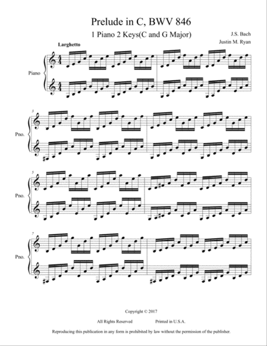 Prelude in C, BWV 846 Piano Solo scores gallery preview page 2