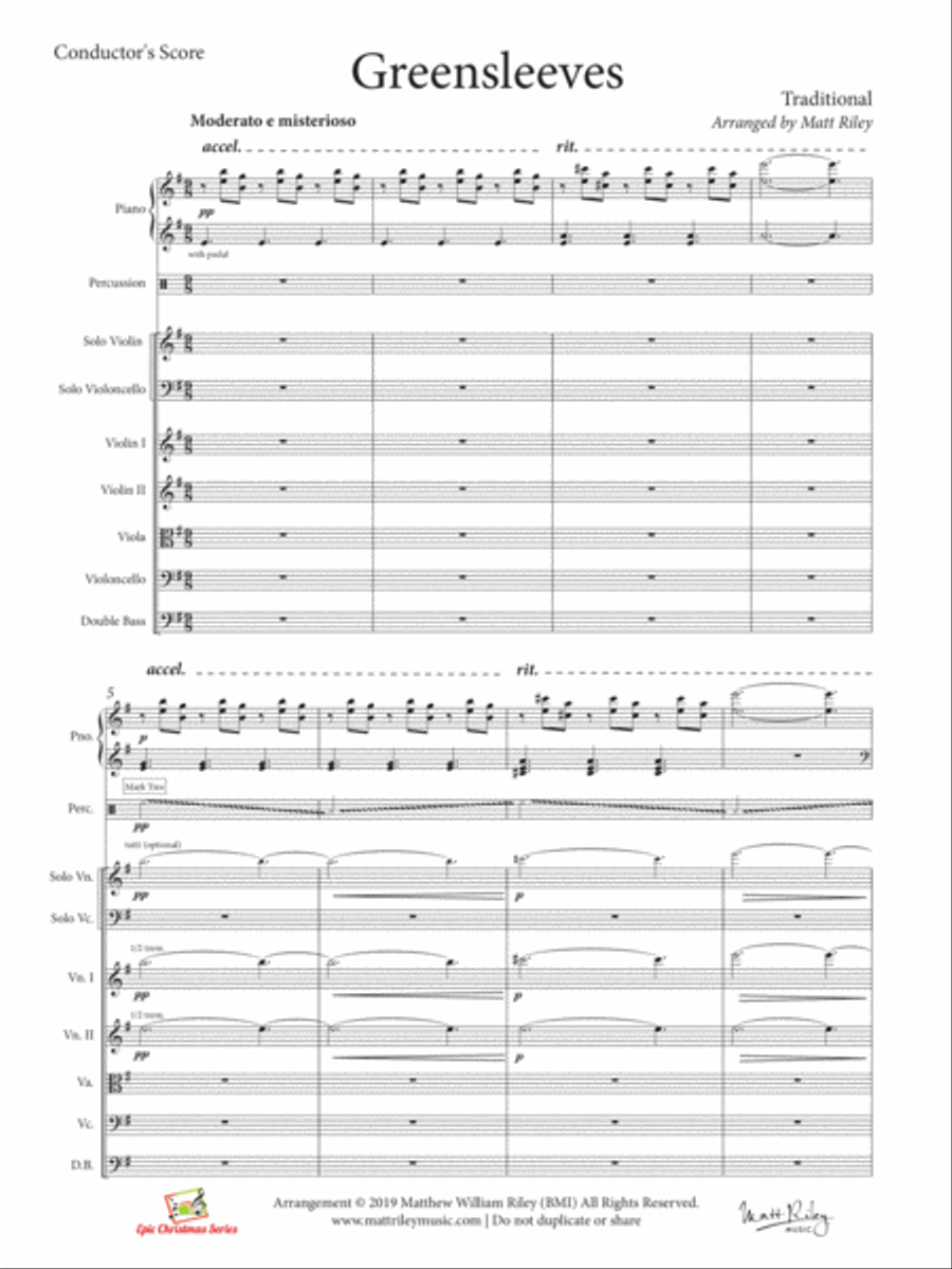 Greensleeves Greensleeves Chamber Orchestra scores gallery preview page 3