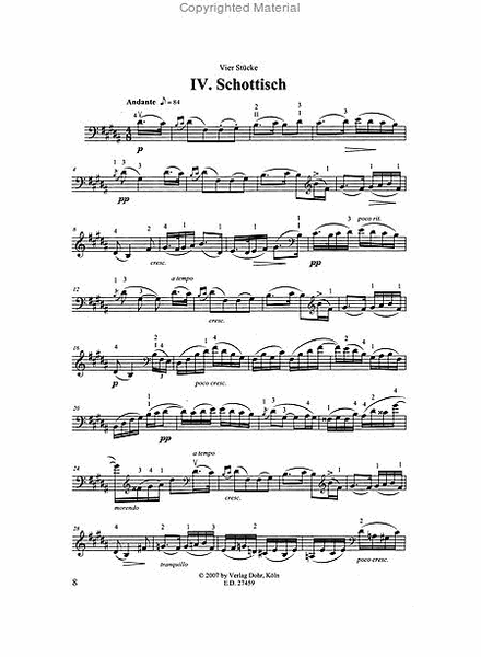 Vier Stücke für Violoncello solo op. 70