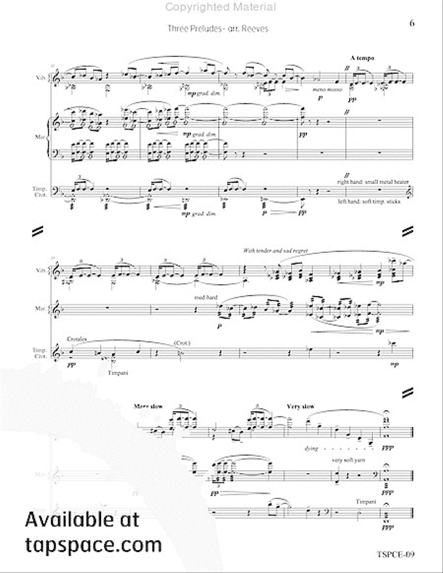 Three Preludes Percussion Ensemble scores gallery preview page 10