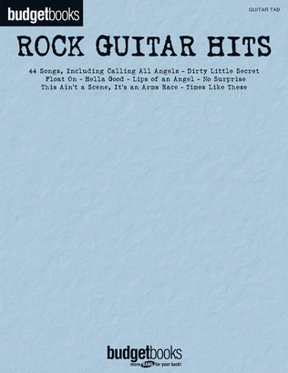 Book cover for Rock Guitar Hits - Budget Book