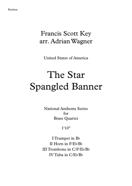 "The Star Spangled Banner" Brass Quartet arr. Adrian Wagner image number null