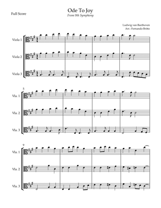 Ode To Joy Theme (from Beethoven's 9th Symphony) for Viola Trio