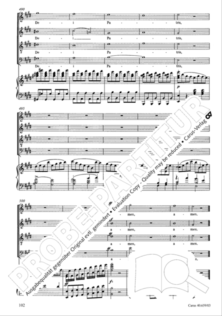 Mass in A flat major (Messe in As) 4-Part scores gallery preview page 103