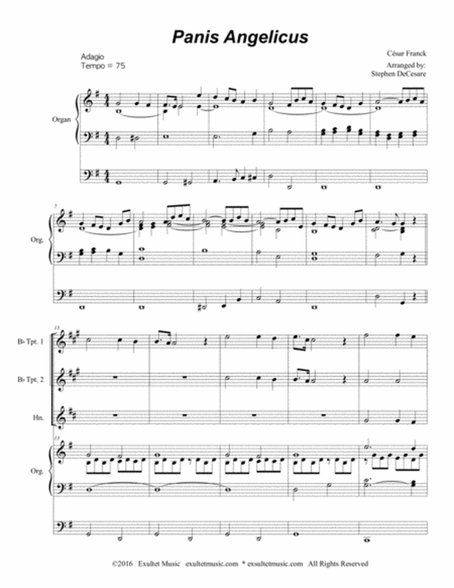 Panis Angelicus (for Brass Quartet and Organ) image number null