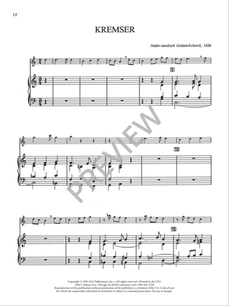 Eight Chorale Preludes for Treble Instrument and Organ Organ scores gallery preview page 13