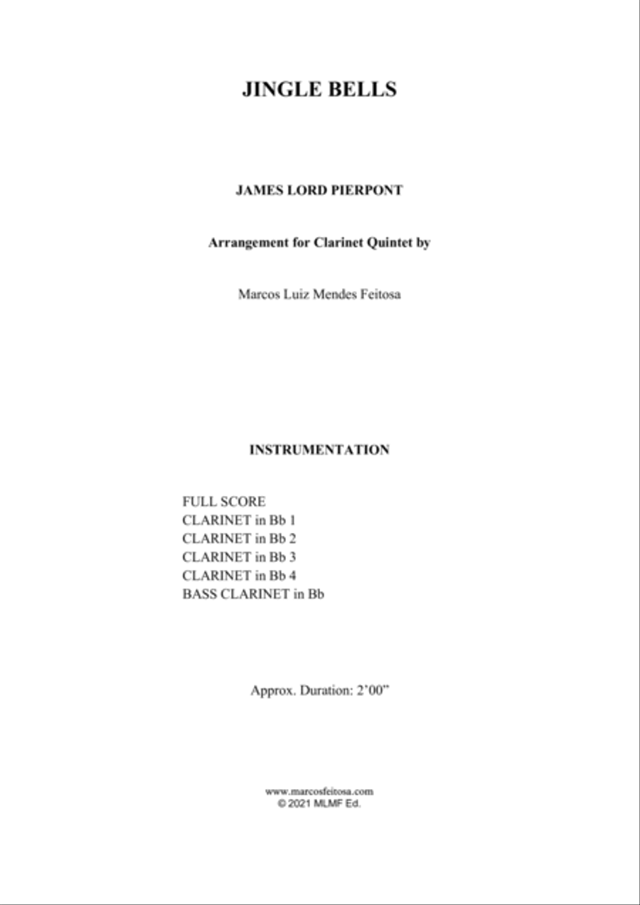 Jingle Bells - Clarinet Quintet Clarinet Quintet scores gallery preview page 2