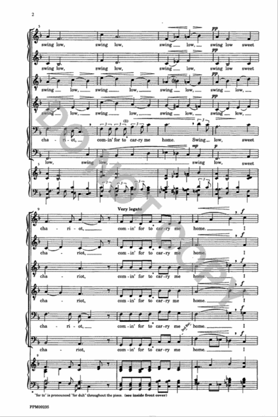 Swing Low Sweet Chariot A Cappella scores gallery preview page 3