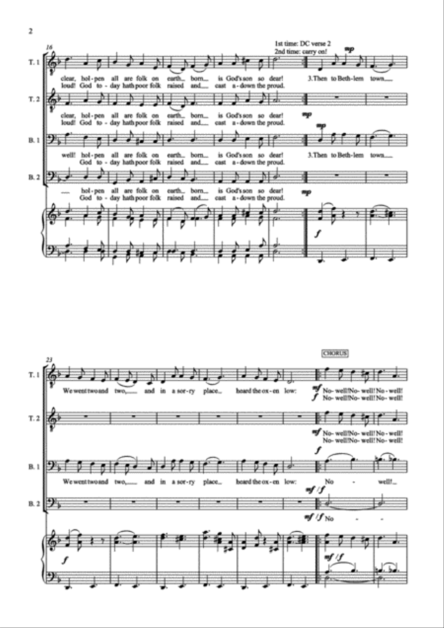 Masters in This Hall - Christmas Carol TTBB scores gallery preview page 2